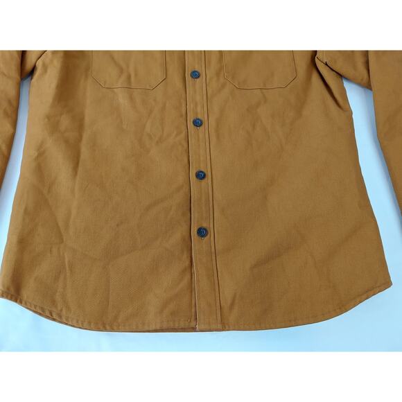 Line of Trade Men's Large Twill Insulated Lined Jacket Shacket Brown Button Up - Picture 3 of 11